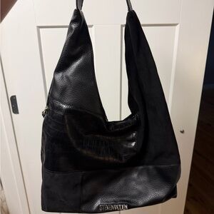 Steven By Steve Madden Black Patchwork Slouch Bag